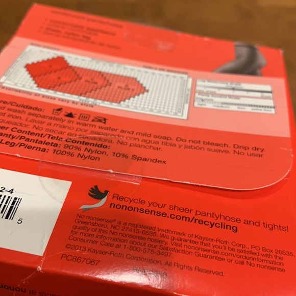 No Nonsense Pantyhose • Off Black • Reinforced Toe • Nylons • Size Plus 2 - Picture 7 of 10